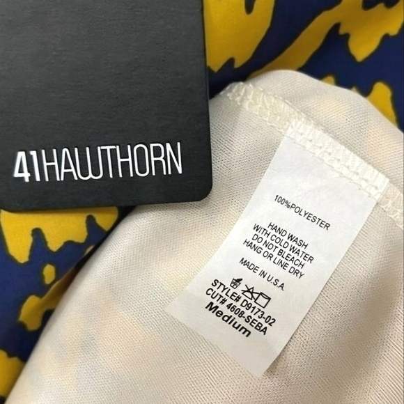 NEW 41Hawthorn Devan Sleeveless Shift Dress, Blue & Gold, Size Medium - Picture 5 of 7